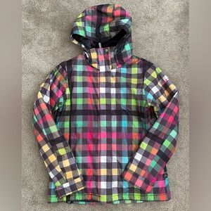 ROXY Checkered 8k Snowboard Ski Jacket M
